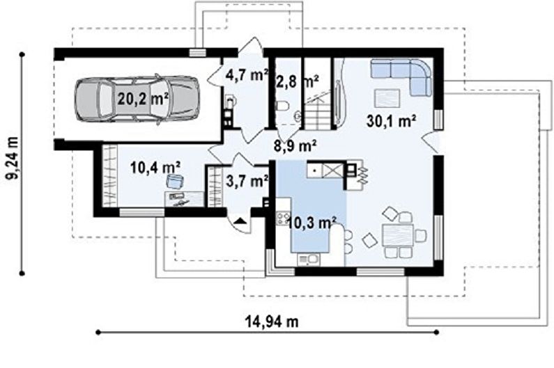 Moderne huisstijl in chaletstijl - Huis in chaletstijl met garage