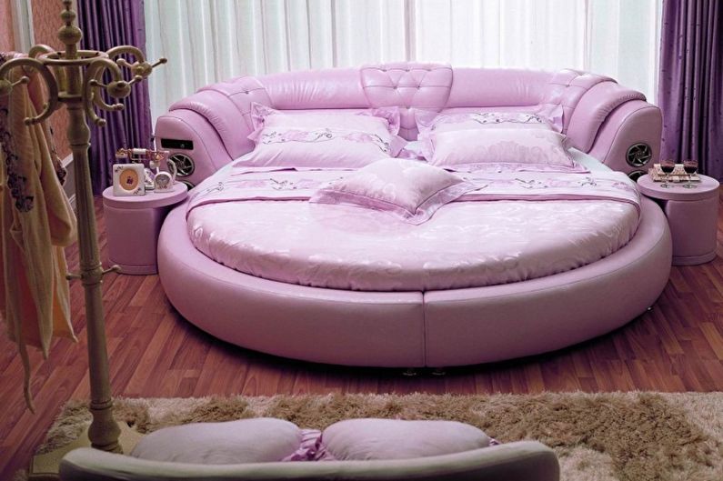 Types of round beds in the bedroom - Round bed with various functions