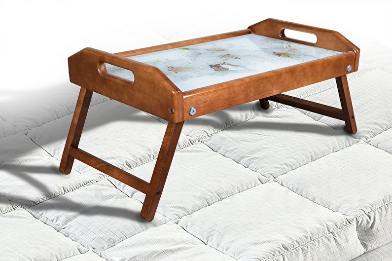 Breakfast tables in bed - photo