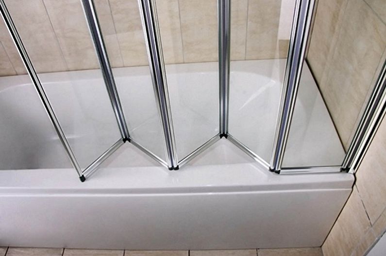 Types de rideaux en verre pour la salle de bain - Rideaux pliants