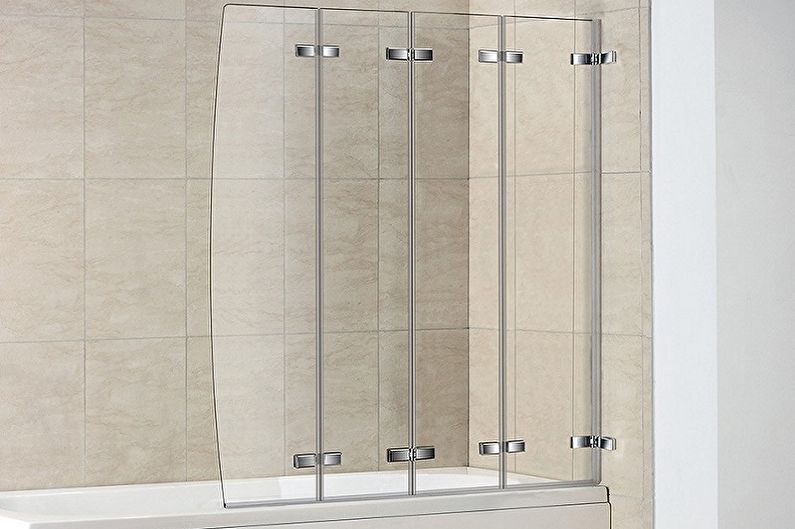 Types de rideaux en verre pour la salle de bain - Rideaux pliants