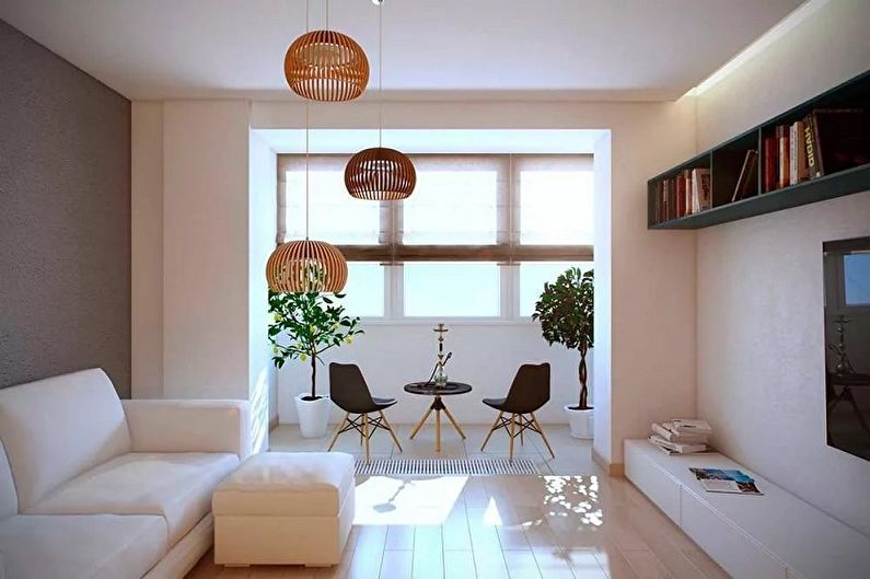 Remodeling of a one-room apartment - Combining a room with a loggia