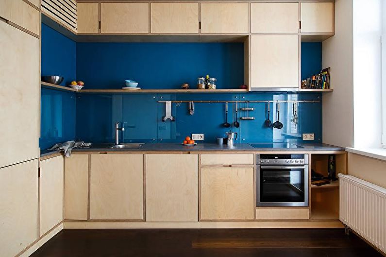 Blue wall panels for the kitchen