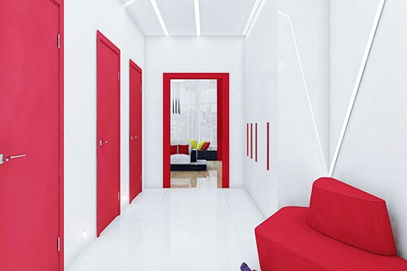 Ποια χρώματα ταιριάζει με το κόκκινο - Hallway Design