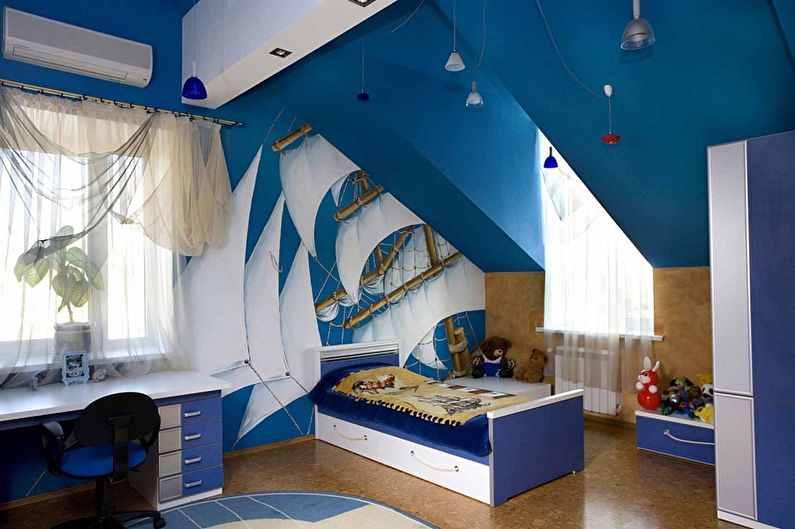 Avec quelles couleurs le bleu se combine-t-il - Conception d'une chambre d'enfant