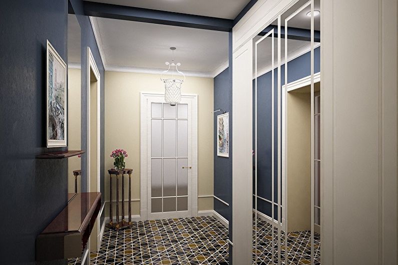 ما الألوان التي تتطابق مع اللون الأزرق - تصميم Hallway