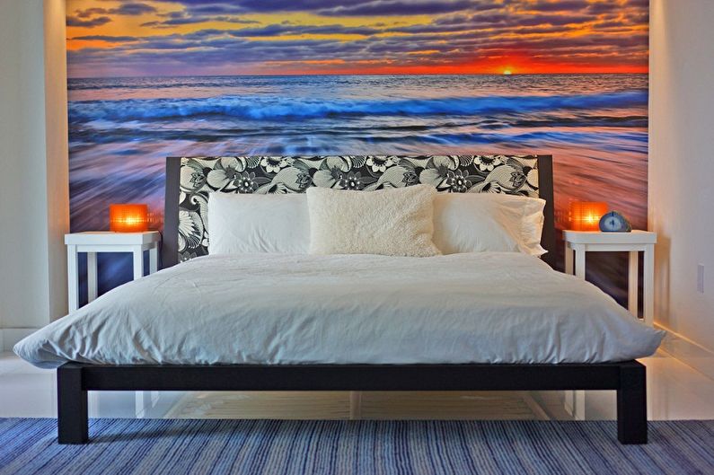 Photo wallpaper in the bedroom - photo