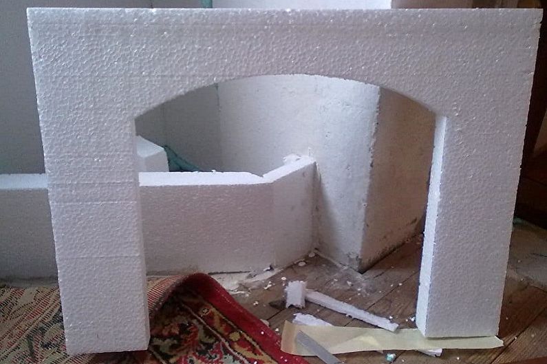 Making a fake fireplace frame with your own hands - Foam foam foam