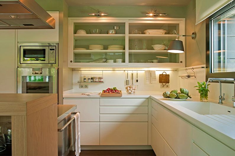 Cozinha verde 13 m2. - Design de interiores