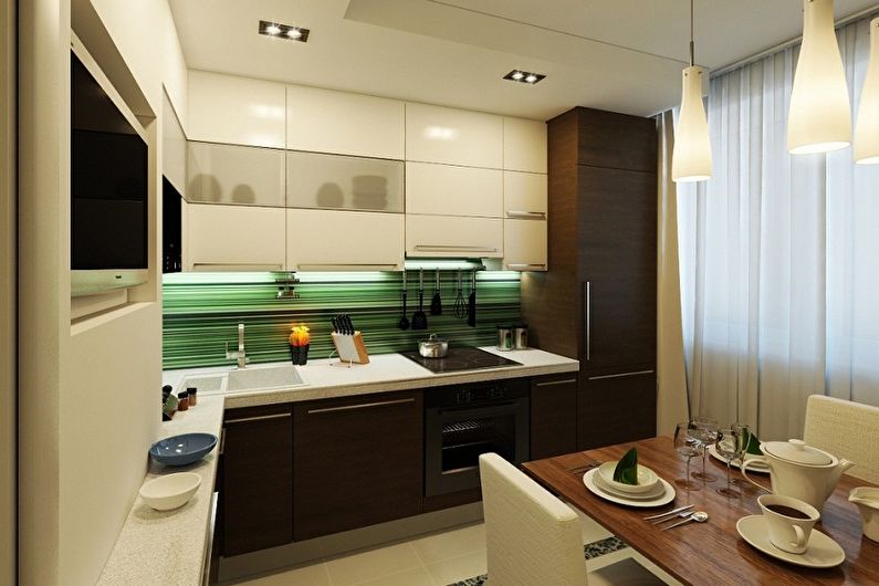 Cuisine marron 11 m2 - Design d'intérieur