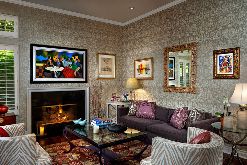 The combination of colors in the interior of the living room - photo