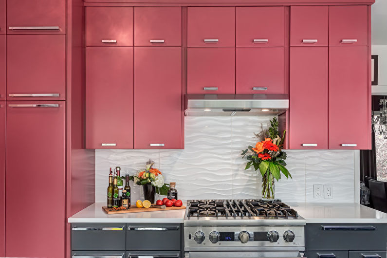 The combination of colors in the interior of the kitchen - Warm combinations