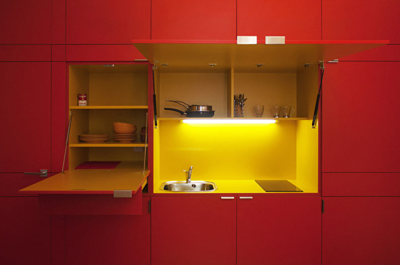 La combinazione di colori all'interno della cucina - Combinazioni calde