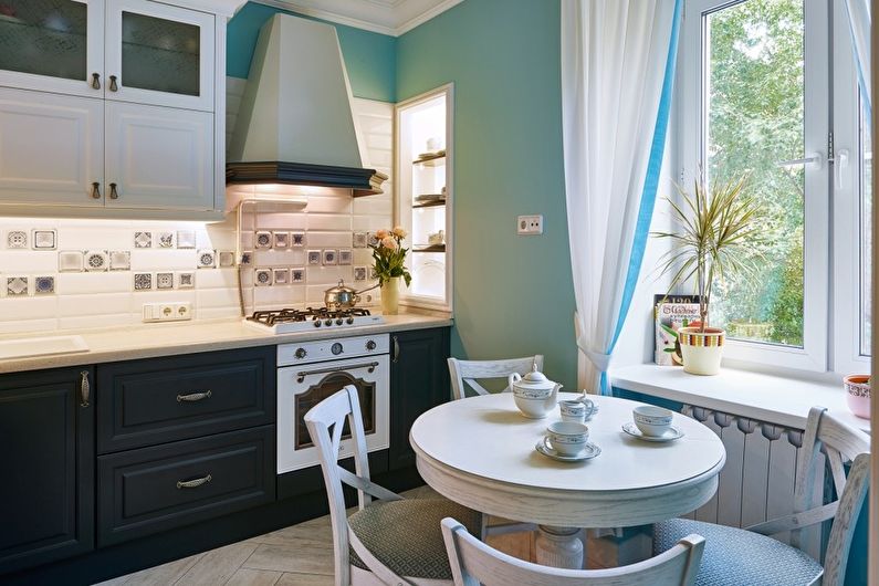 The combination of colors in the interior of the kitchen - Cold combinations