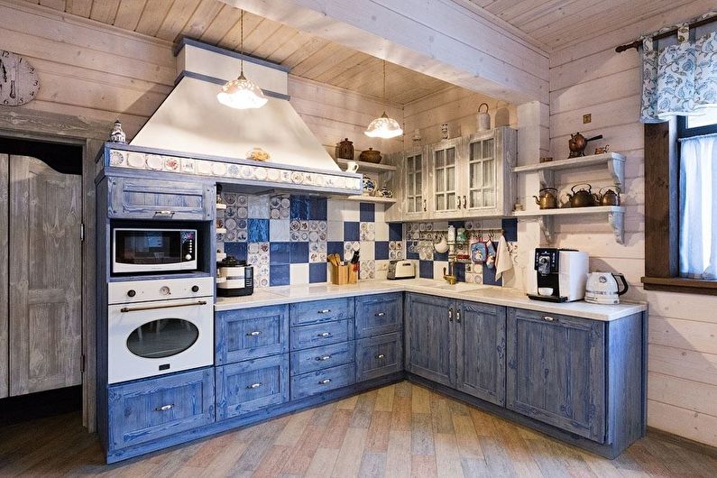 The combination of colors in the interior of the kitchen - photo