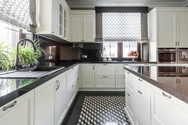 La combinación de colores en el interior de la cocina - foto