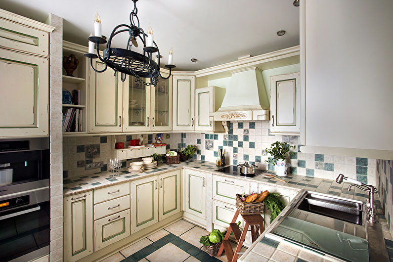 The combination of colors in the interior of the kitchen - photo