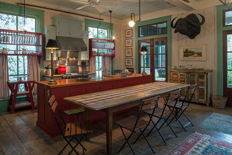 De combinatie van kleuren in het interieur van de keuken - foto