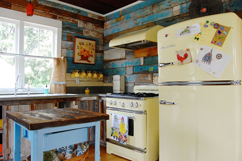 La combinación de colores en el interior de la cocina - foto