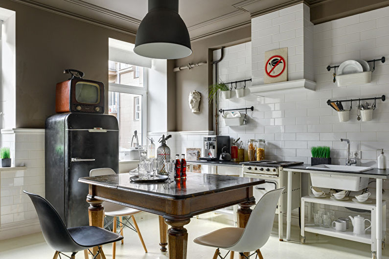 The combination of colors in the interior of the kitchen - photo