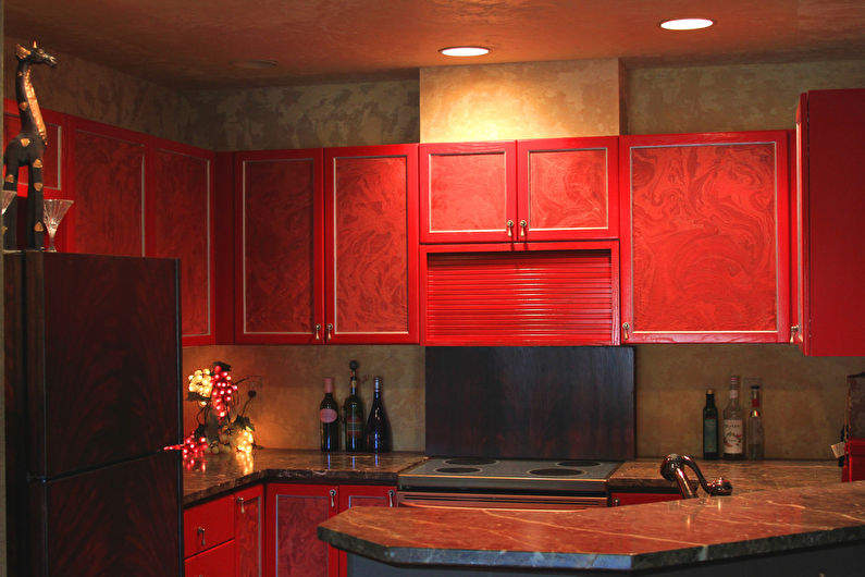 The combination of colors in the interior of the kitchen - photo