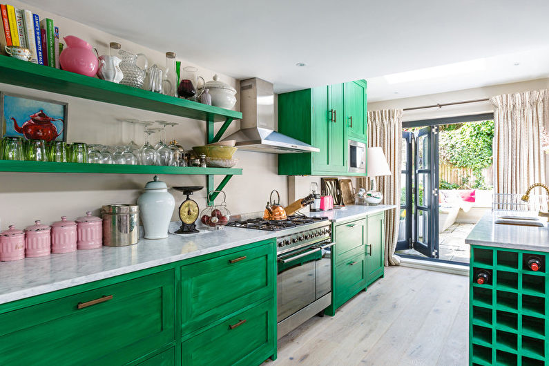 La combinación de colores en el interior de la cocina - foto