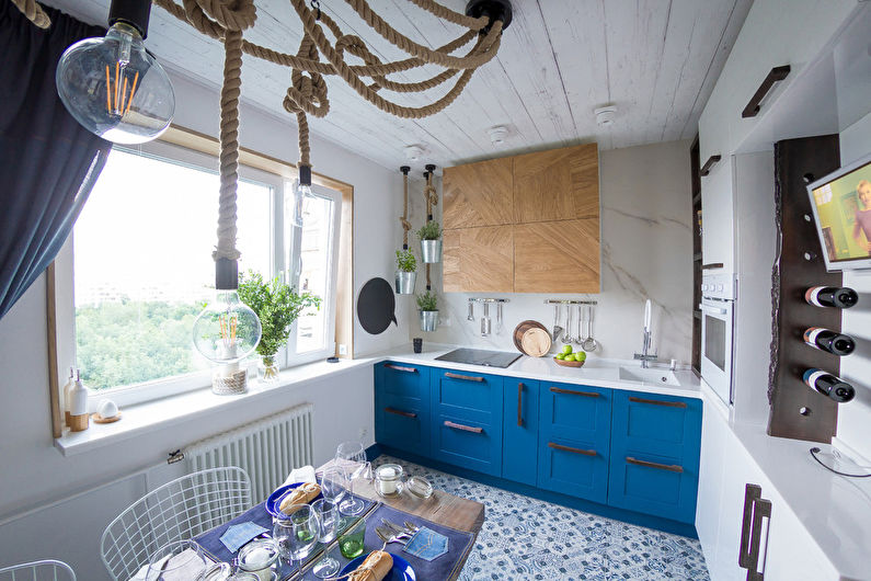 The combination of colors in the interior of the kitchen - photo