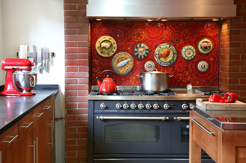 The combination of colors in the interior of the kitchen - photo