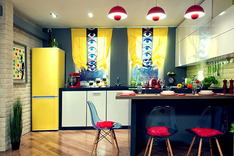 The combination of colors in the interior of the kitchen - photo