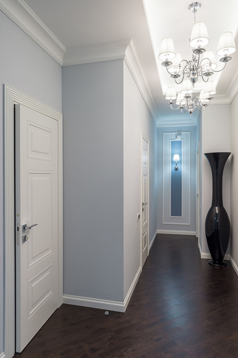 Plasterboard ceiling in the hallway - photo