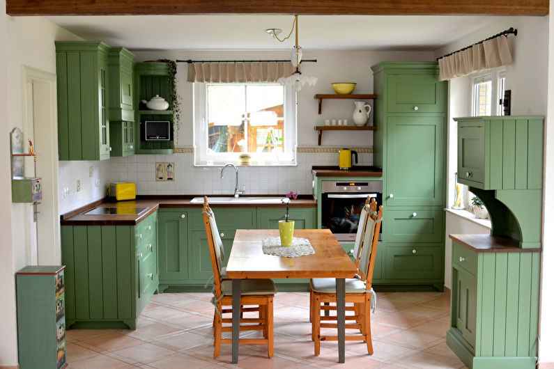 Color pistacho en el interior de la cocina - Foto de diseño