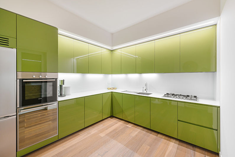 Pistachio color in the interior of the kitchen - Design photo