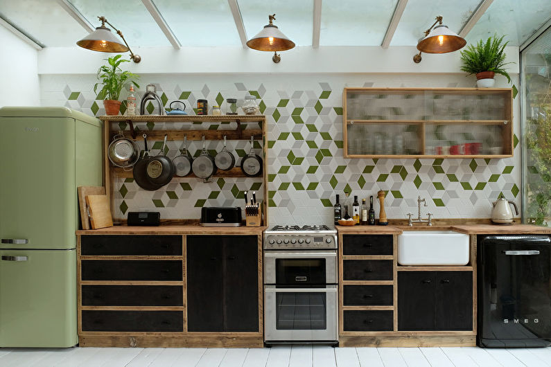 Pistachio color in the interior of the kitchen - Design photo