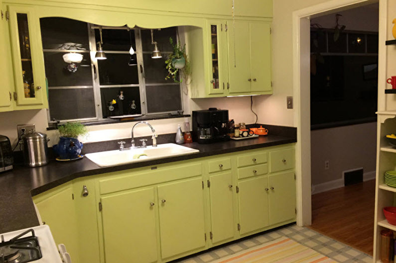 Pistachio color in the interior of the kitchen - Design photo