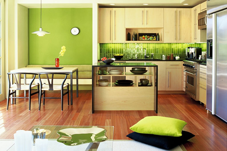 Pistachio color in the interior of the kitchen - Design photo