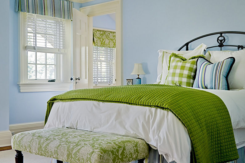 Pistachio color in the bedroom interior - Design photo