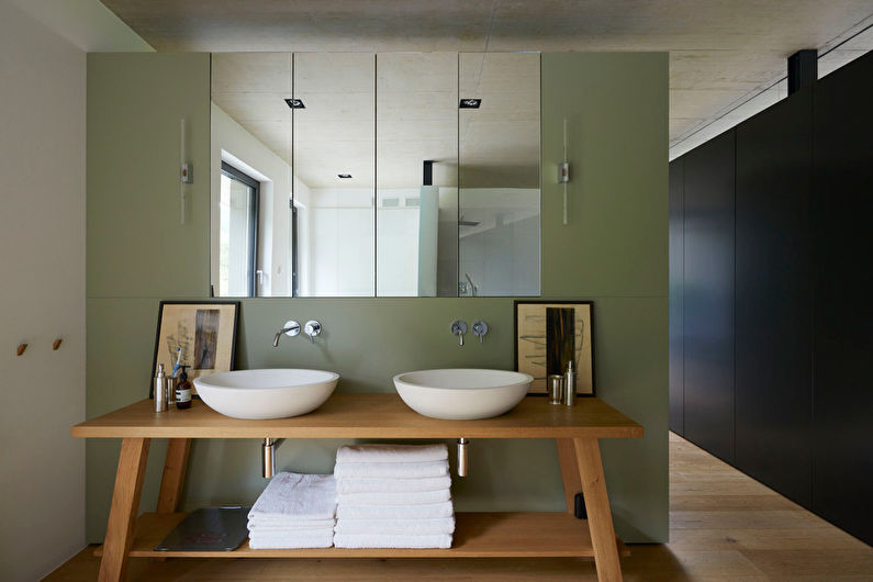 Pistachio color in the interior of the bathroom - Design photo