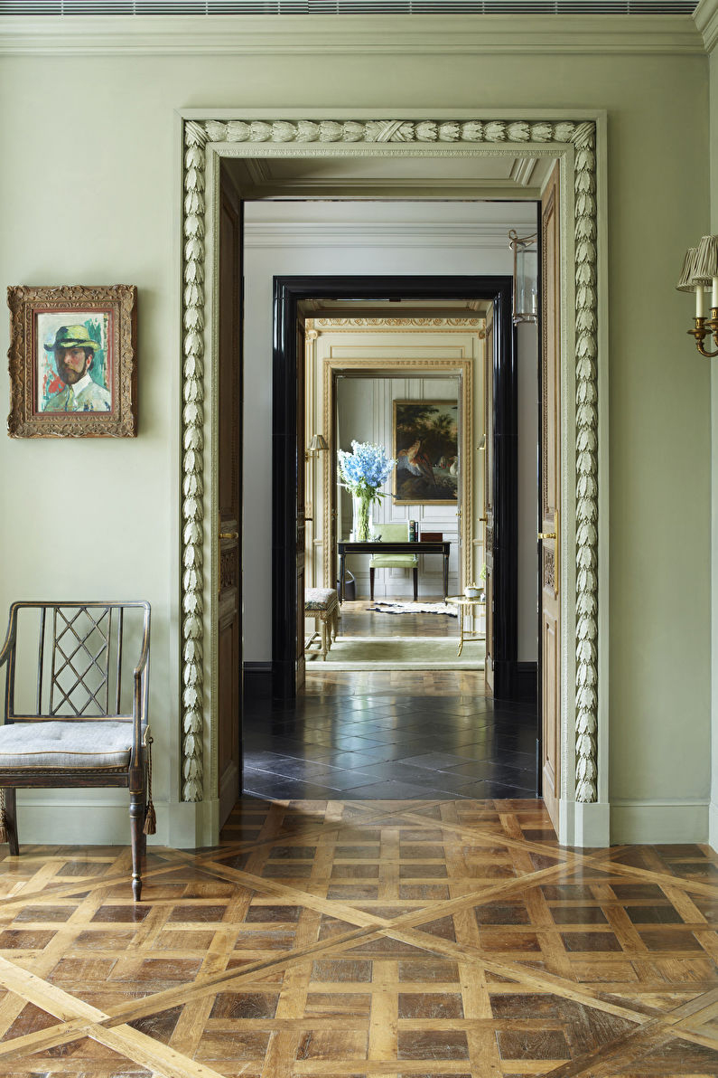 Pistachio color in the hallway interior - Design photo