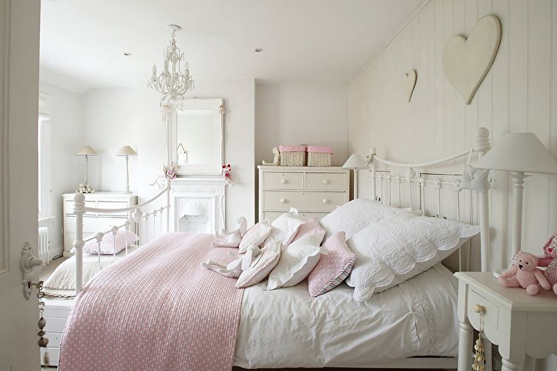 Chambre 10 m2 dans le style du shabby chic - Design d'intérieur