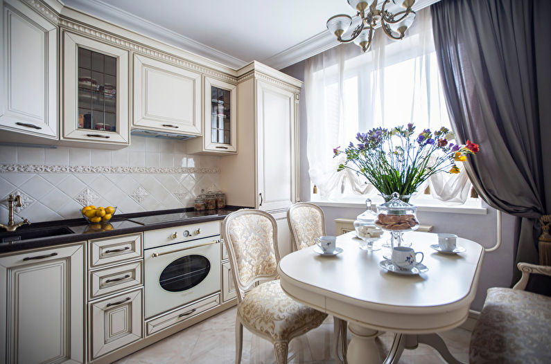 Kitchen 10 sq.m. in classical style - Interior Design