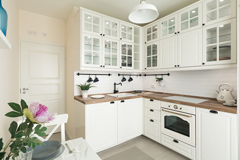 White kitchen 10 sq.m. - Interior Design