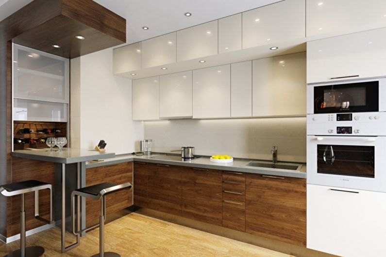 Design de interiores da cozinha 10 m² - Foto