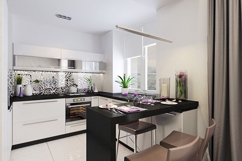 Design de interiores da cozinha 10 m² - Foto