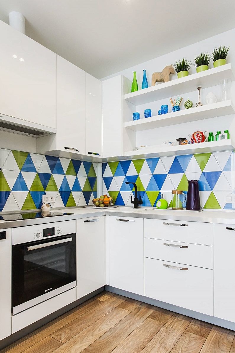 Design de interiores da cozinha 10 m² - Foto