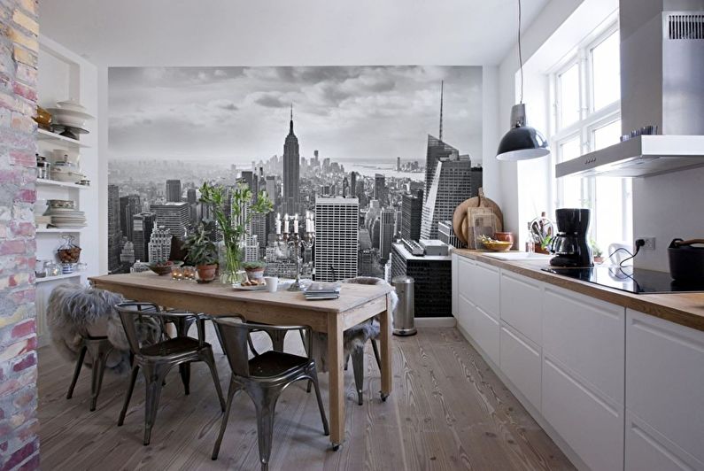 How to visually enlarge a room - Wall mural