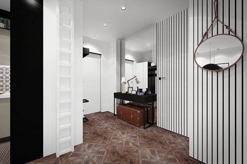 How to visually enlarge a room - Drawings in the form of various stripes in the interior