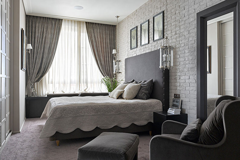 Gray bedroom in a modern style - Interior Design