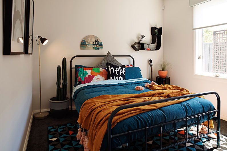 Design a bedroom in a modern style - Bright splashes