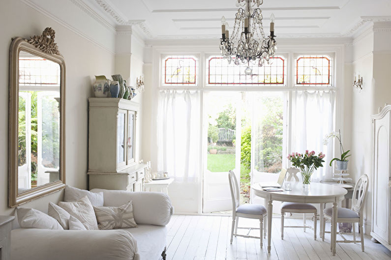 Shabby-chic stil u interijeru - tekstil, dekor i rasvjeta