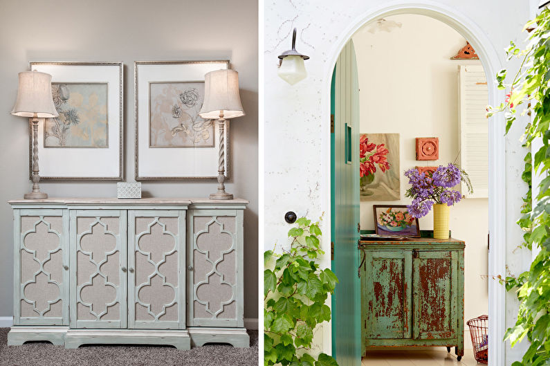 Interior design hallway in the style of shabby chic - photo